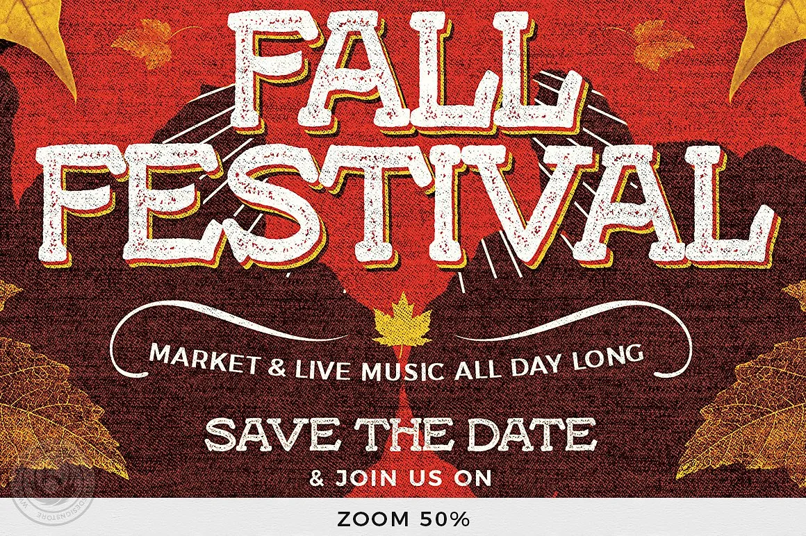 秋天主题活动海报传单设计PSD模板v2 Fall Festival Flyer PSD V2插图(6)