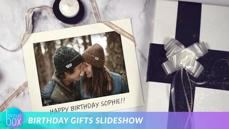 生日礼物开场白缓慢动画效果像素设计精选AE模板