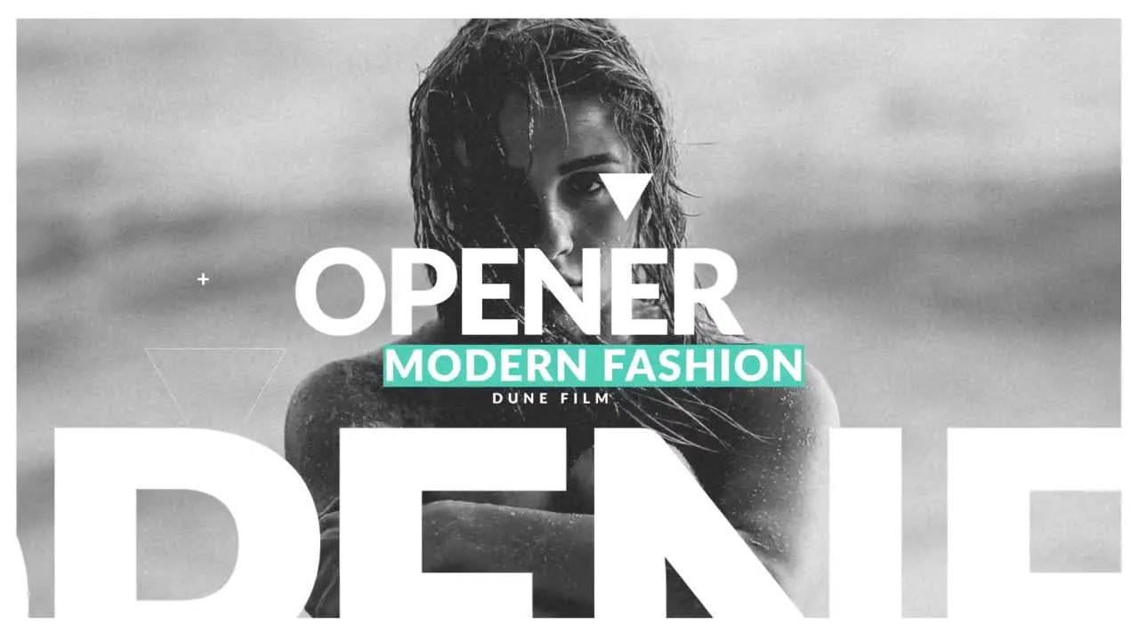 时尚模特展示假期旅游照片幻灯片像素设计精选AE模板