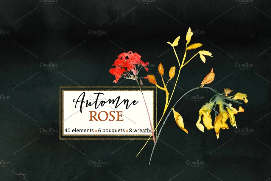 粉色红色花卉水彩剪贴画 Pink Watercolor Florals Clipart插图(15)