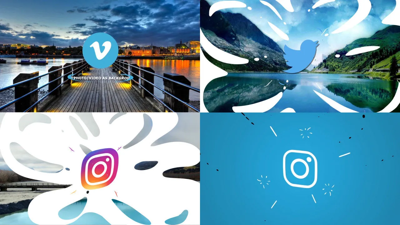 创意的清洁液体徽标像素设计精选AE模板