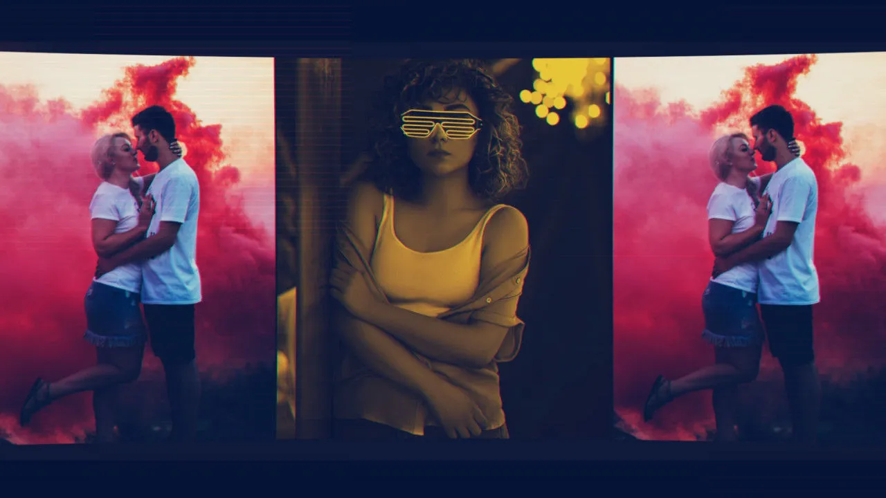 新潮过渡效果的幻灯片像素设计精选AE模板