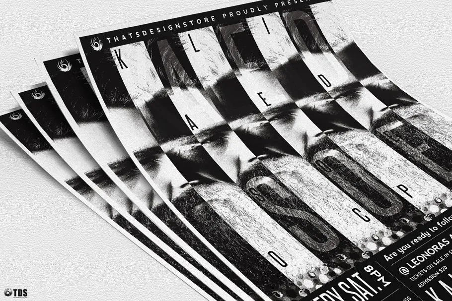 酷炫俱乐部海报宣传传单PSD模板 Kaleidoscope Flyer PSD插图(4)