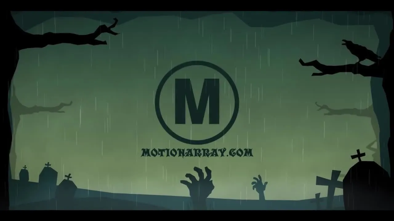 酷炫神秘万圣节标志显示像素设计精选AE模板