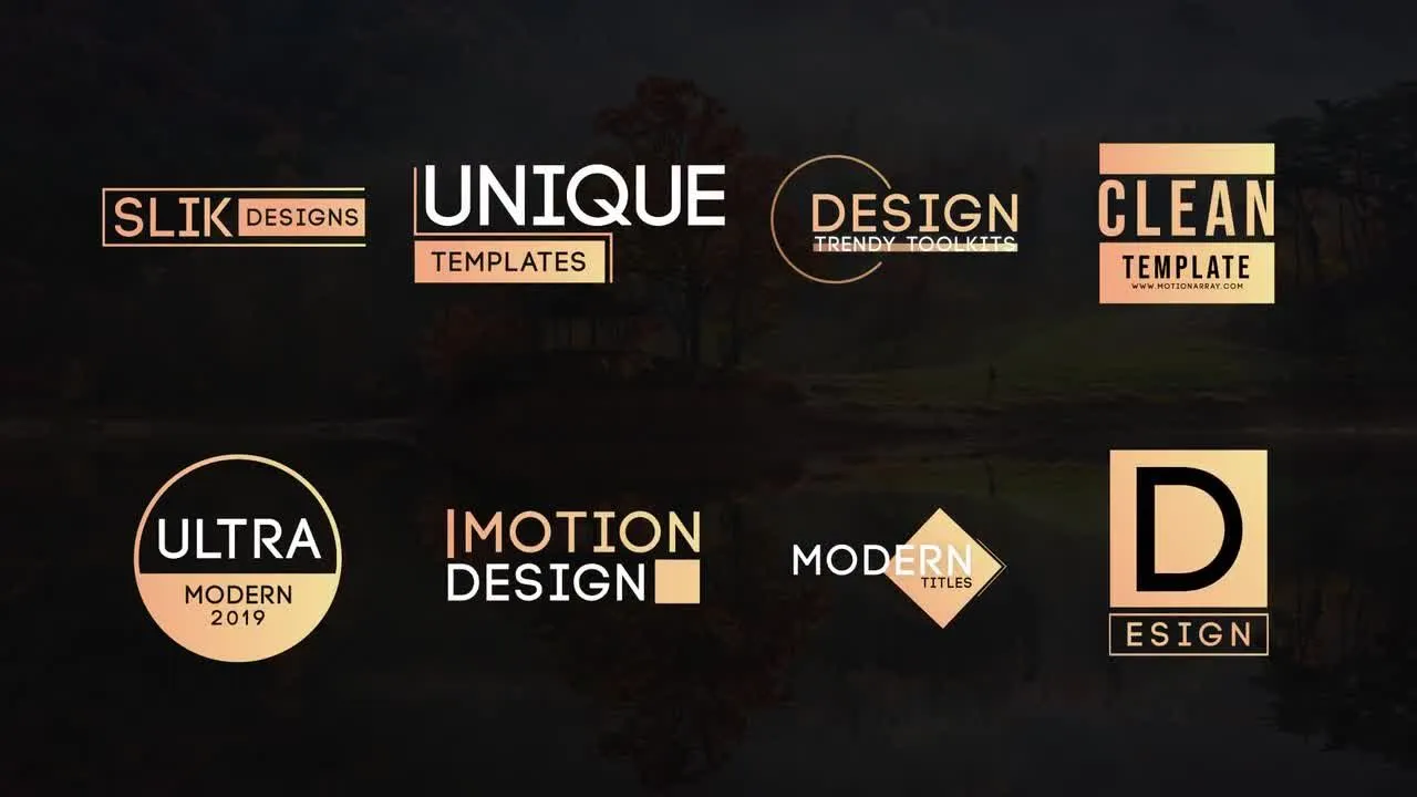 8个全屏标题动画动感影片像素设计精选AE模板