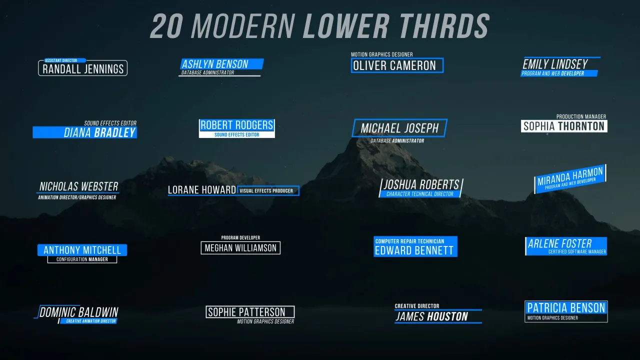 20个平滑外观和动画下三分之一像素设计精选AE模板