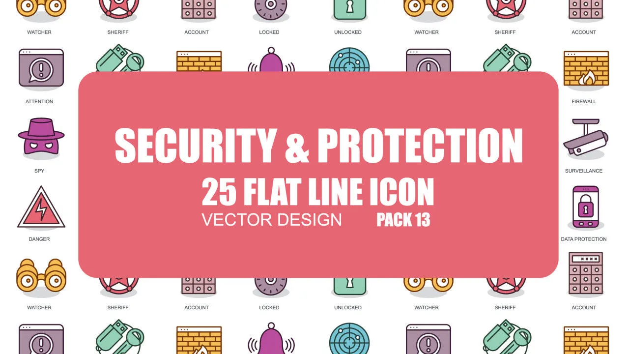 25个整洁线条图标动画像素设计精选AE模板