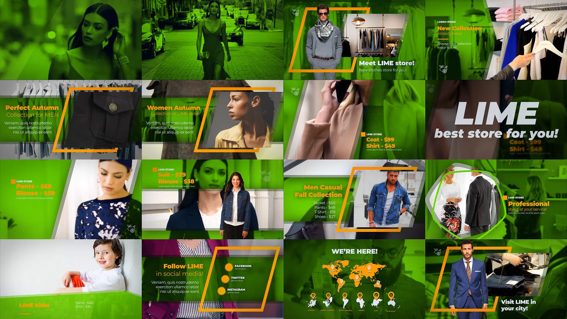 时尚服装店过渡效果像素设计精选AE模板