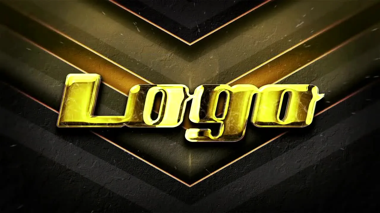 金色闪光标准LOGO展示像素设计精选AE模板