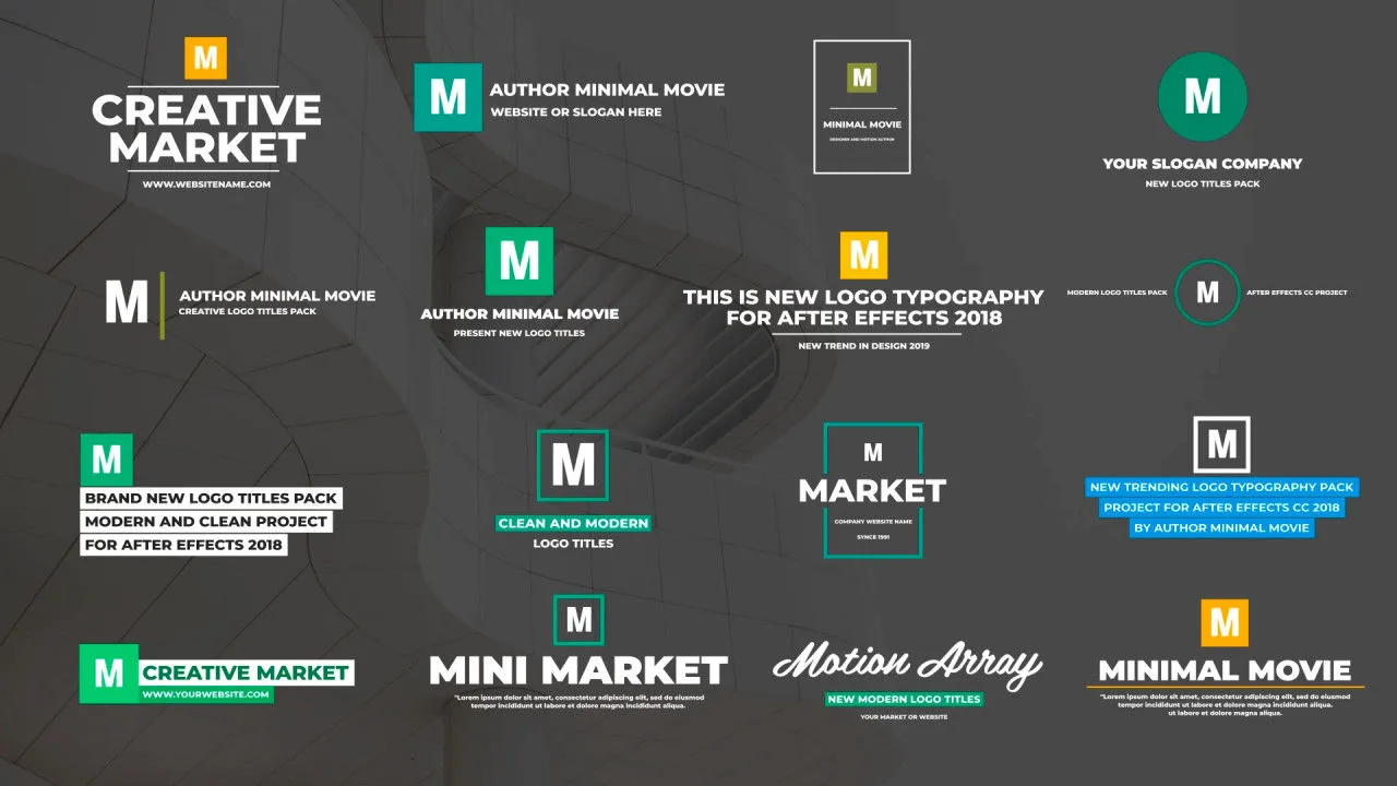 16个酷炫的现代全屏标题动画像素设计精选AE模板