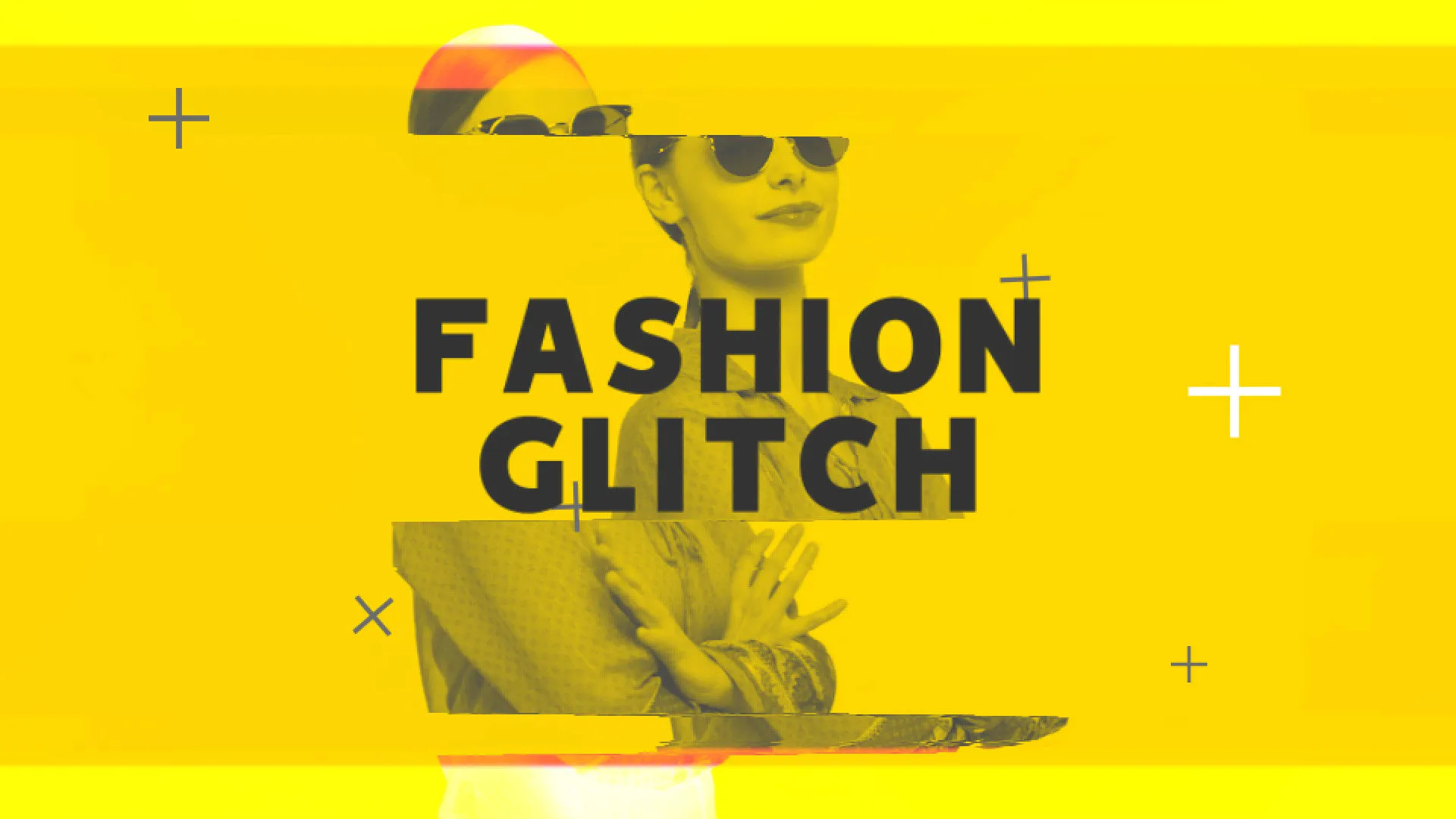 时尚故障徽标像素设计精选AE模板