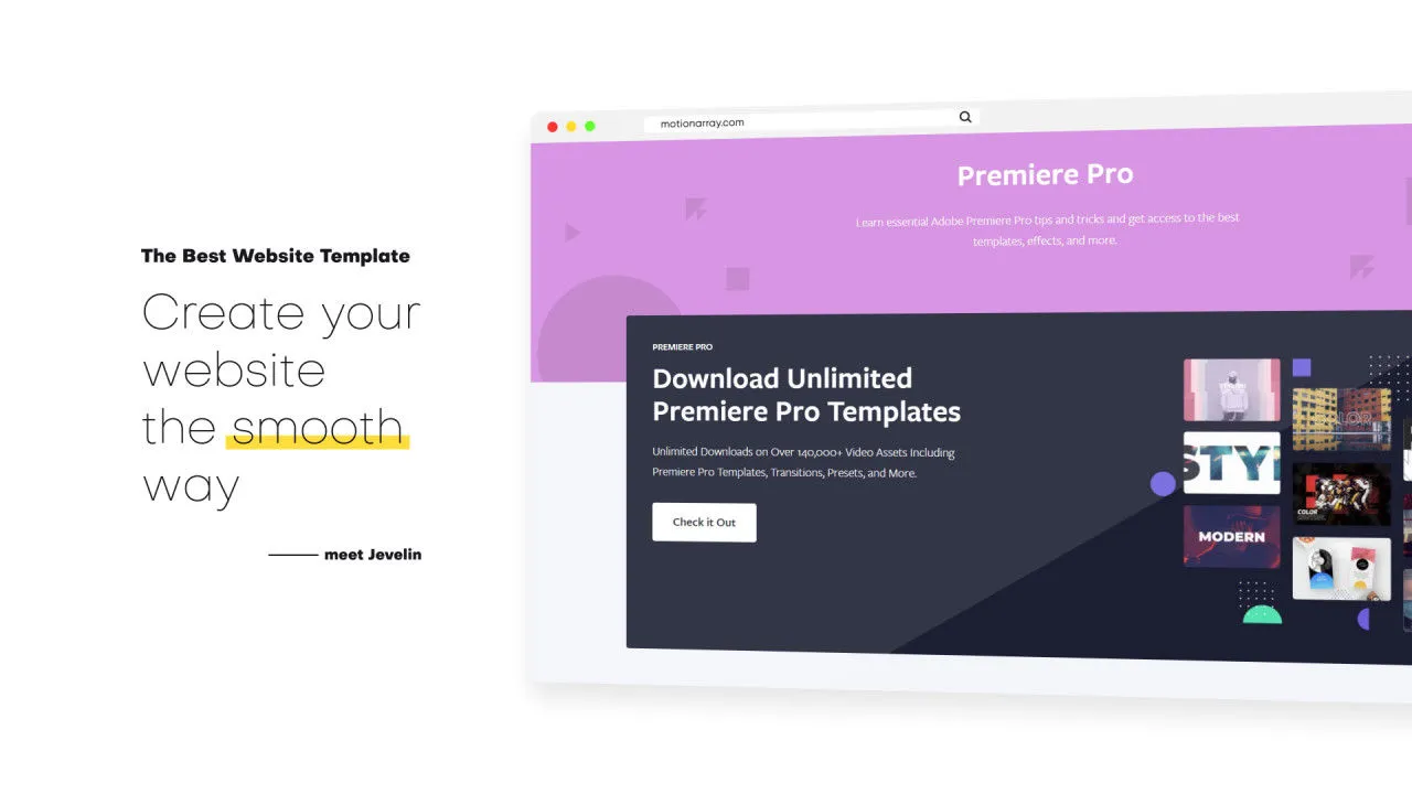 简洁的动态动画网站促销像素设计精选AE模板