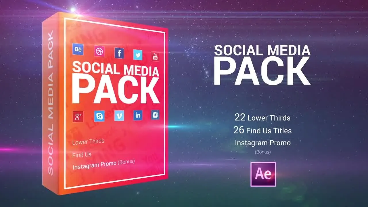 全新的社交媒体包像素设计精选AE模板素材