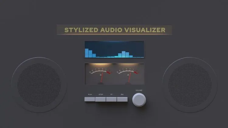 自动风格化的音频可视化器像素设计精选AE模板