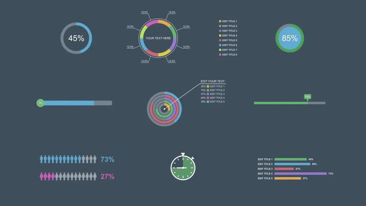 现代信息图动画像素设计精选AE模板