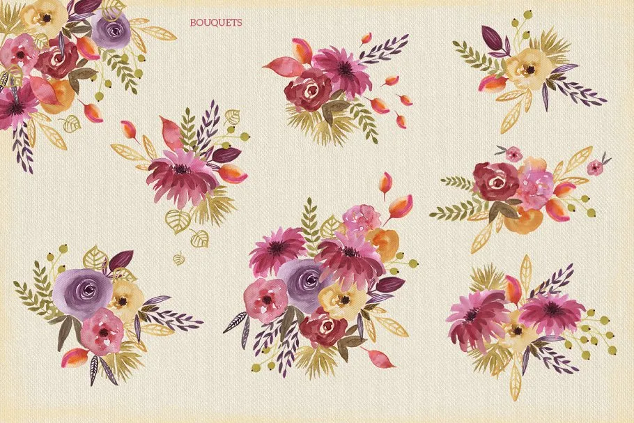 高清手绘花卉剪切画素材 Always Flowers插图(3)