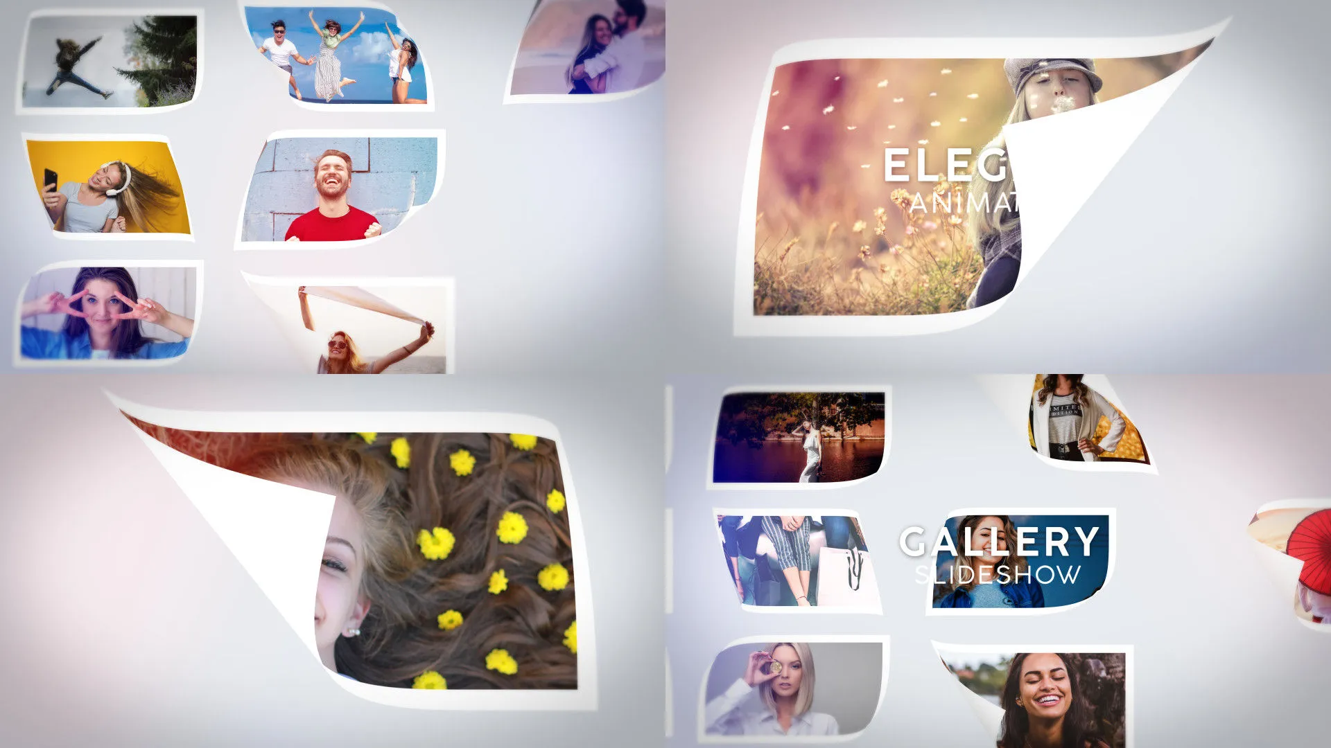 温馨家人照片墙幻灯片展示像素设计精选AE模板