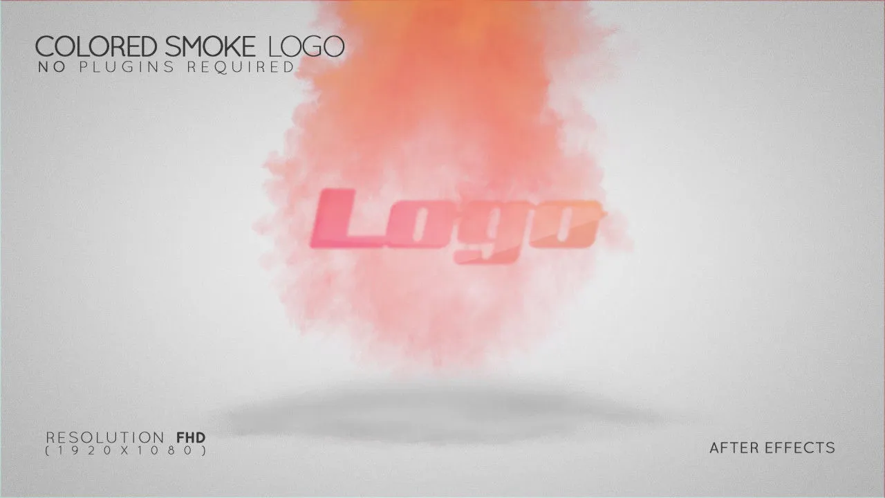 彩色烟雾徽标像素设计精选AE模板