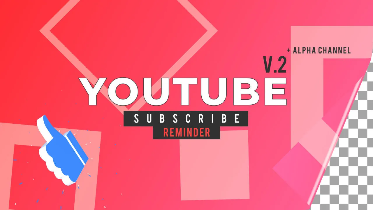 Youtube订阅提醒动画像素设计精选AE模板