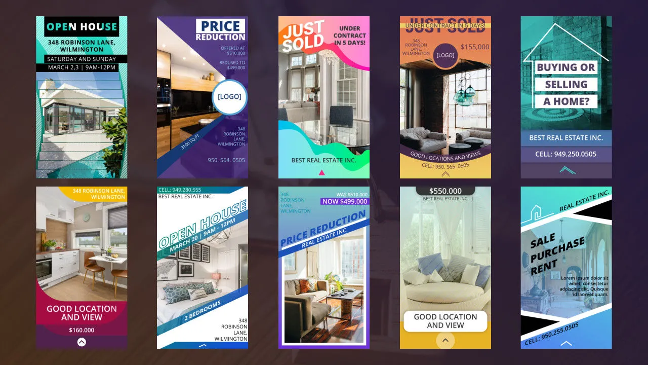 10个Instagram房地产故事像素设计精选AE模板