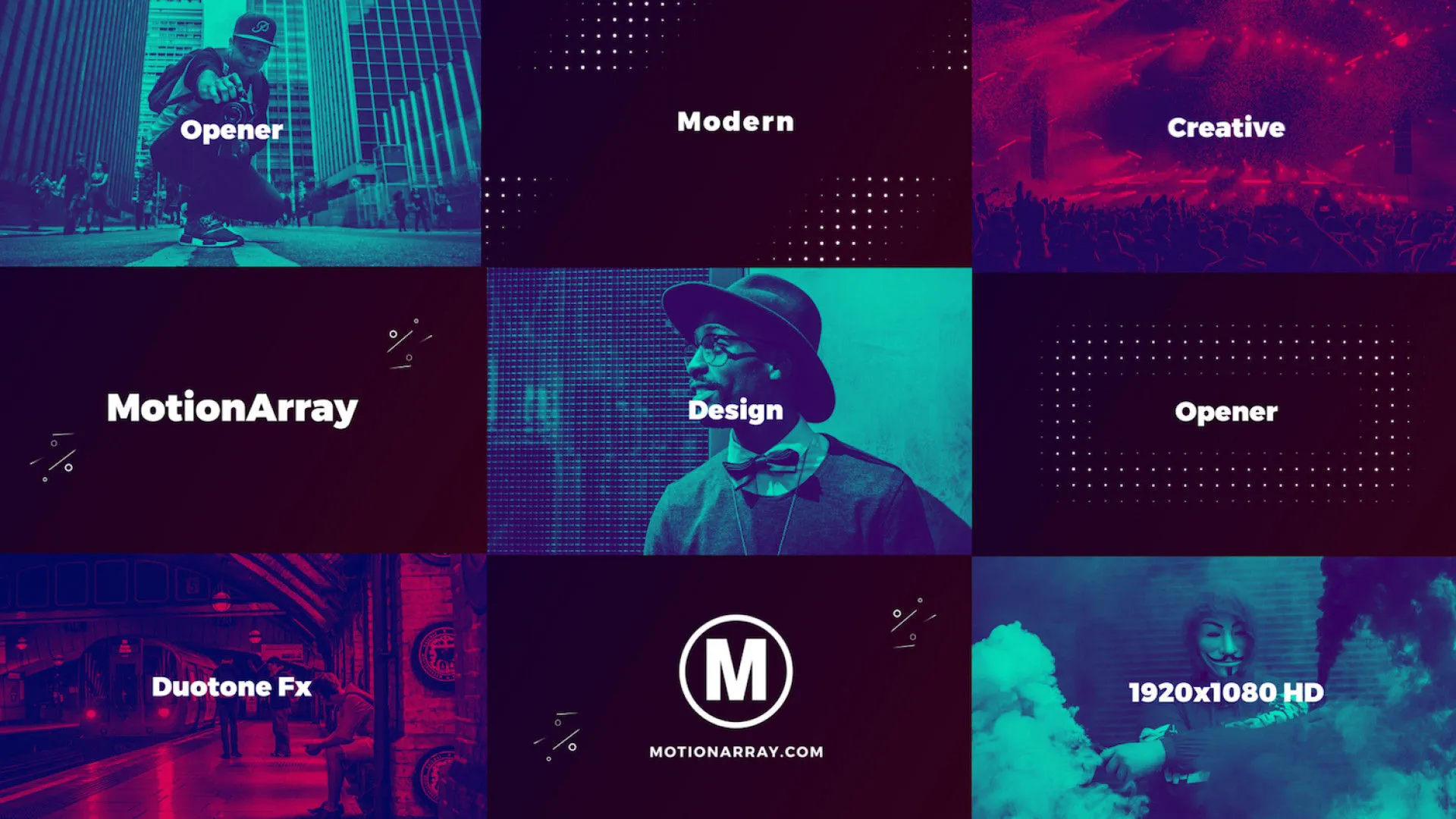 时尚的现代照片文本转场过渡ae模板