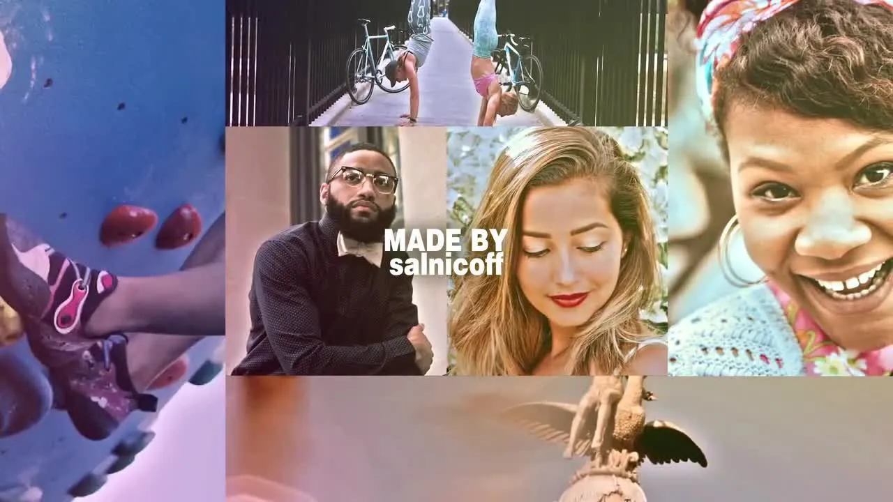 现代多镜头照片展示转场过渡像素设计精选AE模板