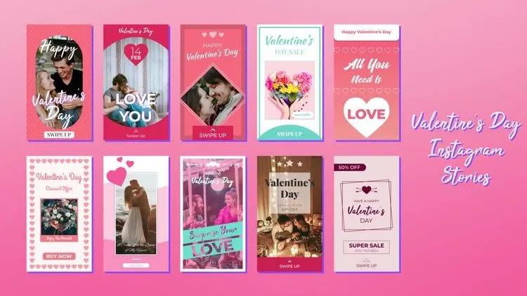 10个情人节Instagram故事ae模板