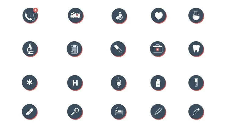 20个极简主义的医疗图标像素设计精选AE模板