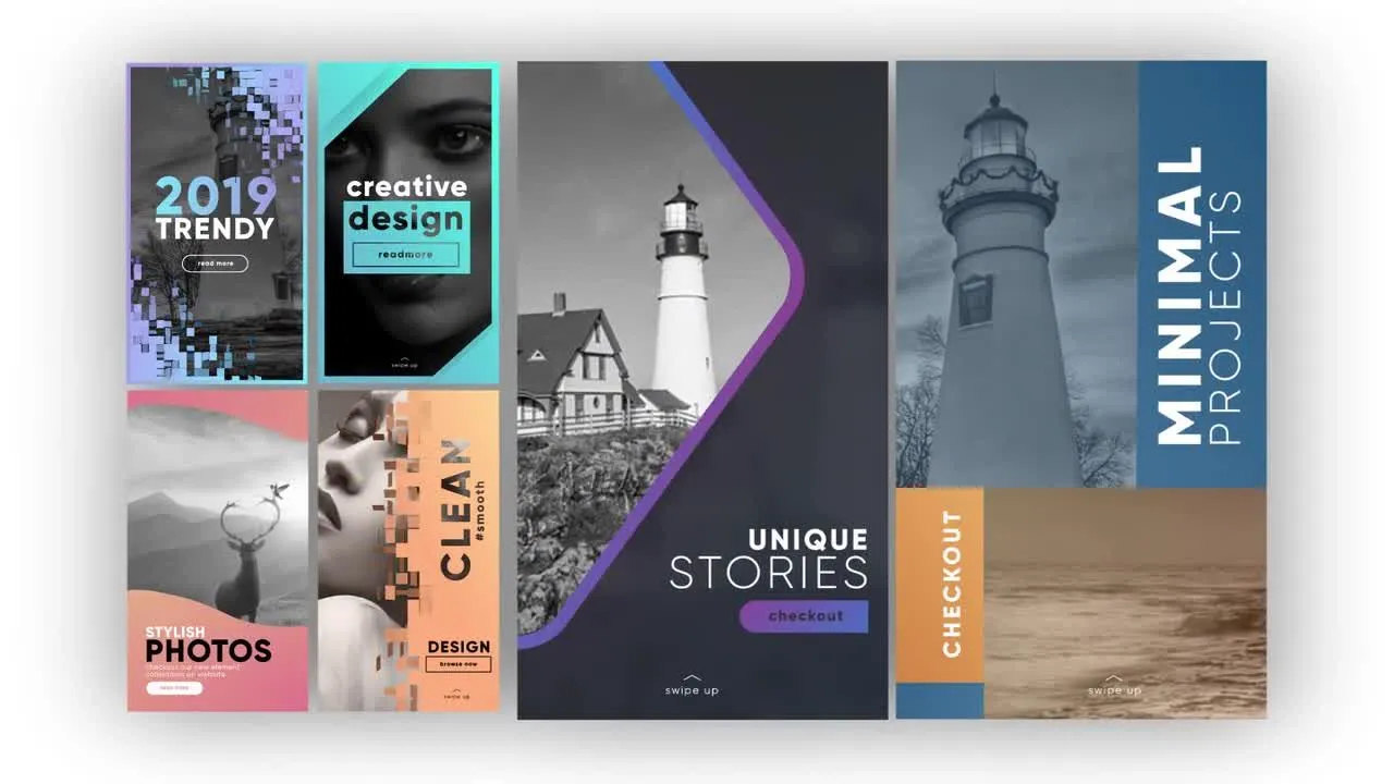 独特的Instagram故事像素设计精选AE模板