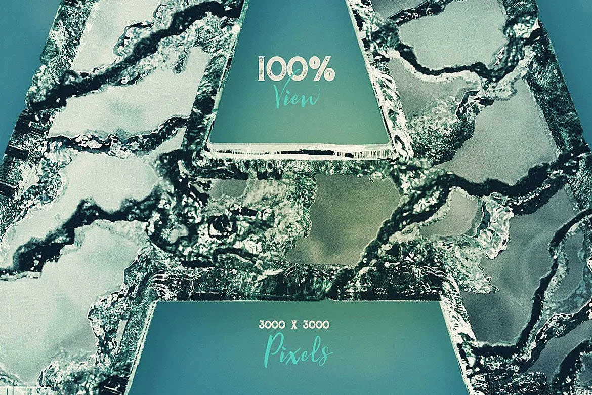 时尚高端3D立体破裂的玻璃质感的数字英文字体（png）插图(2)