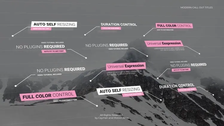 24个干净创意的全屏标题动画像素设计精选AE模板