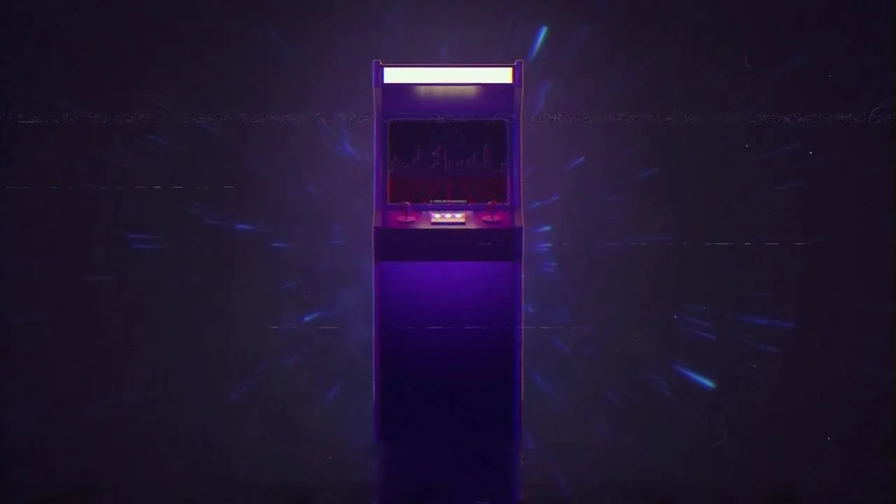 老式游戏机徽标动画像素设计精选AE模板