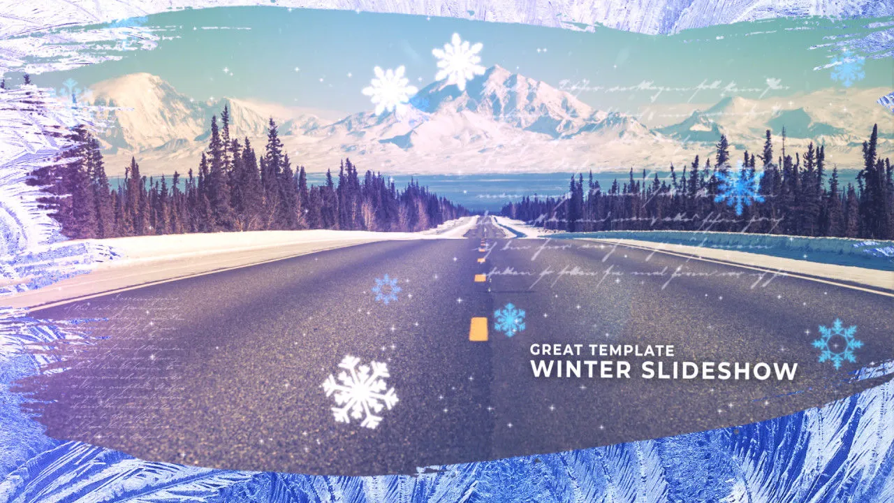 冬季幻灯片放映节日动画像素设计精选AE模板