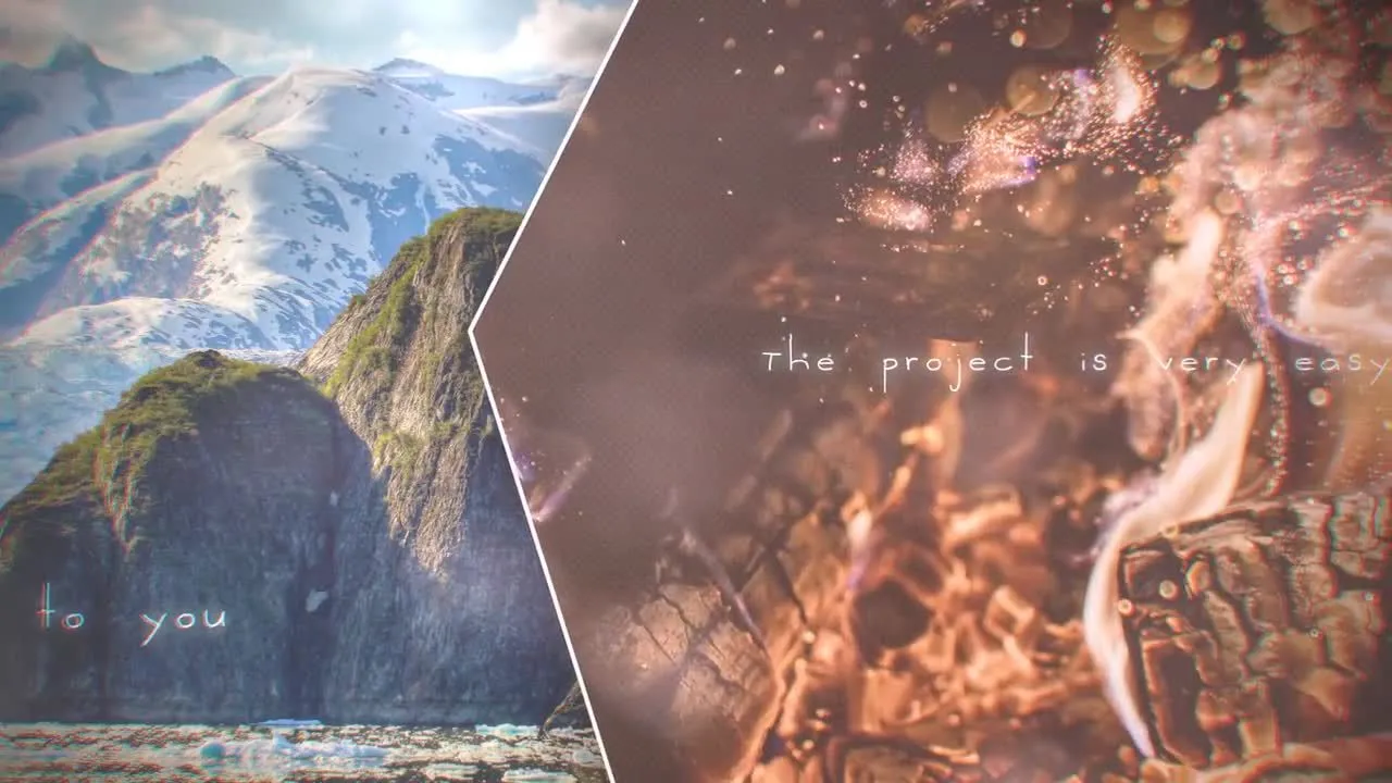 简洁滑动分割转场效果像素设计精选AE模板