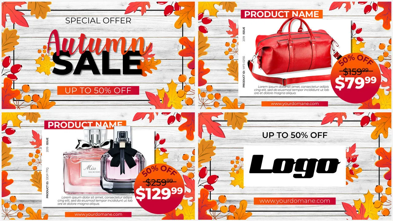 有机动画的秋季促销像素设计精选AE模板