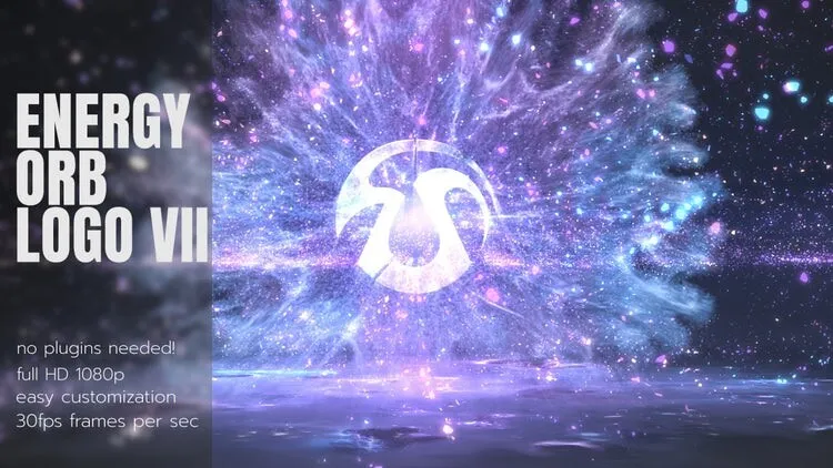炫丽创意的能量球徽标像素设计精选AE模板