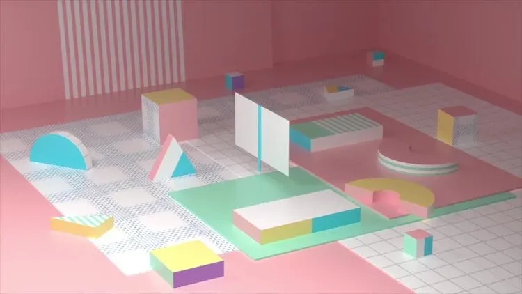 彩色时尚的几何徽标像素设计精选AE模板