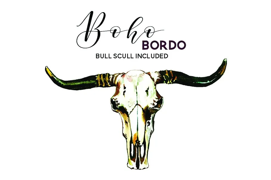 波希米亚式&波尔多水彩花卉剪贴画 Boho Bordo Watercolor Flowers插图(11)