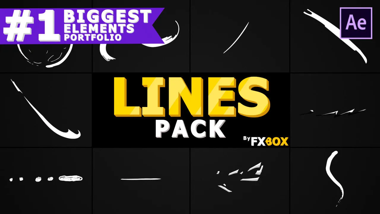 10个酷炫的外观的形状线像素设计精选AE模板