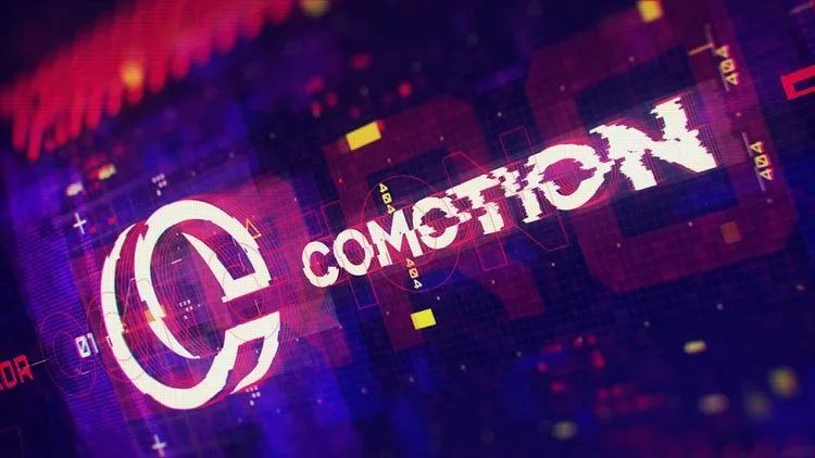 时尚醒目的颜色破碎徽标像素设计精选AE模板