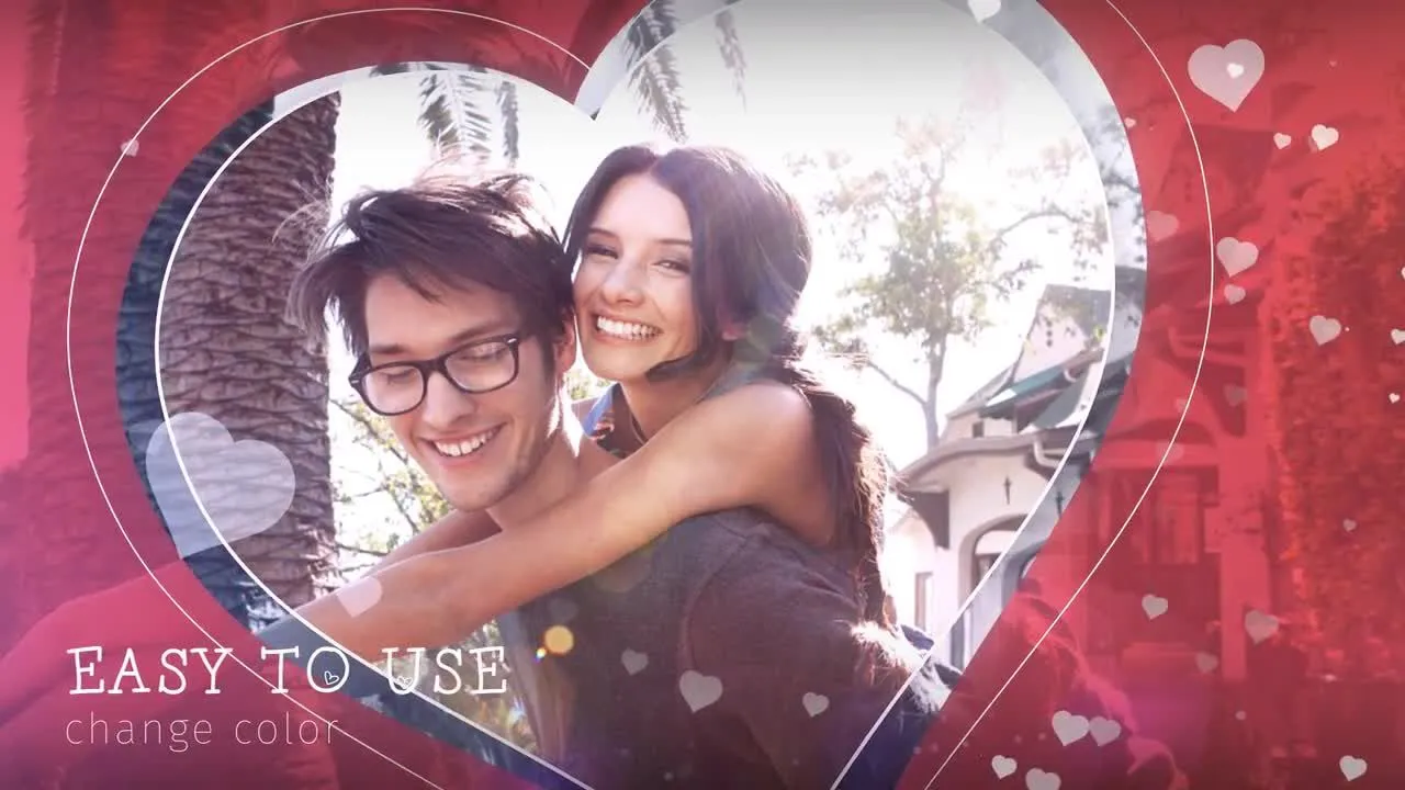 爱心情人节开场动画像素设计精选AE模板