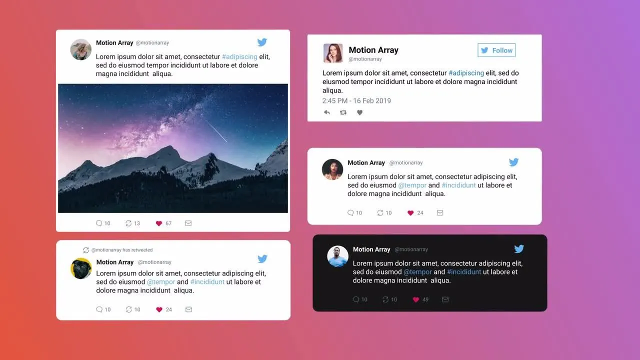 社交媒体帖子/样机像素设计精选AE模板