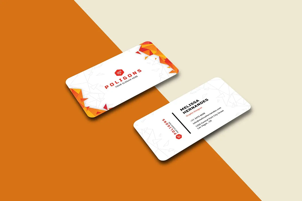 创意横版圆角企业像素设计精选名片模板 Business Card