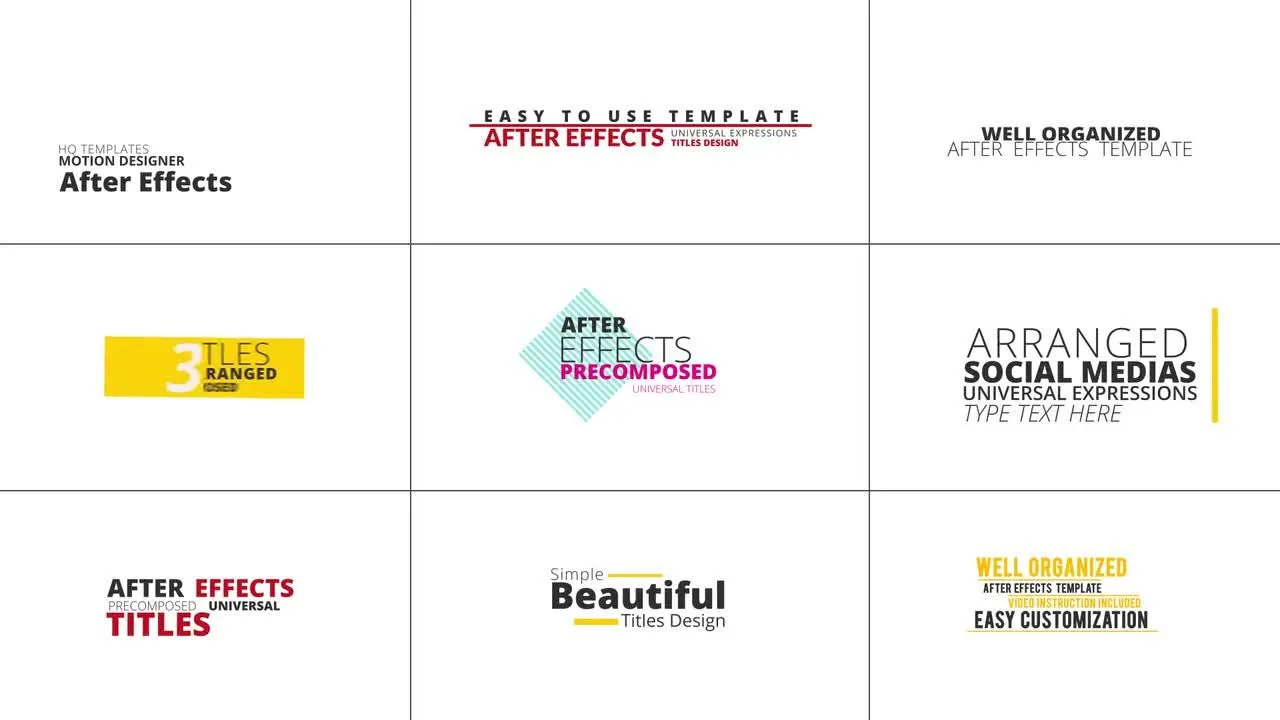 30个通用标题动画像素设计精选AE模板