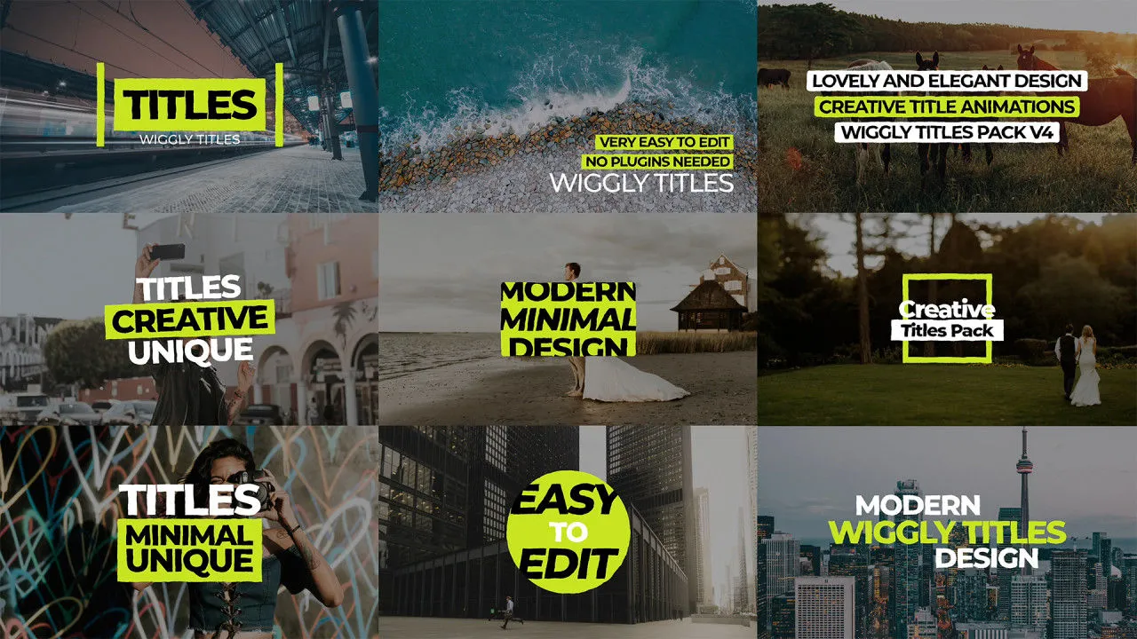 9个快速创意的全屏标题动画像素设计精选AE模板