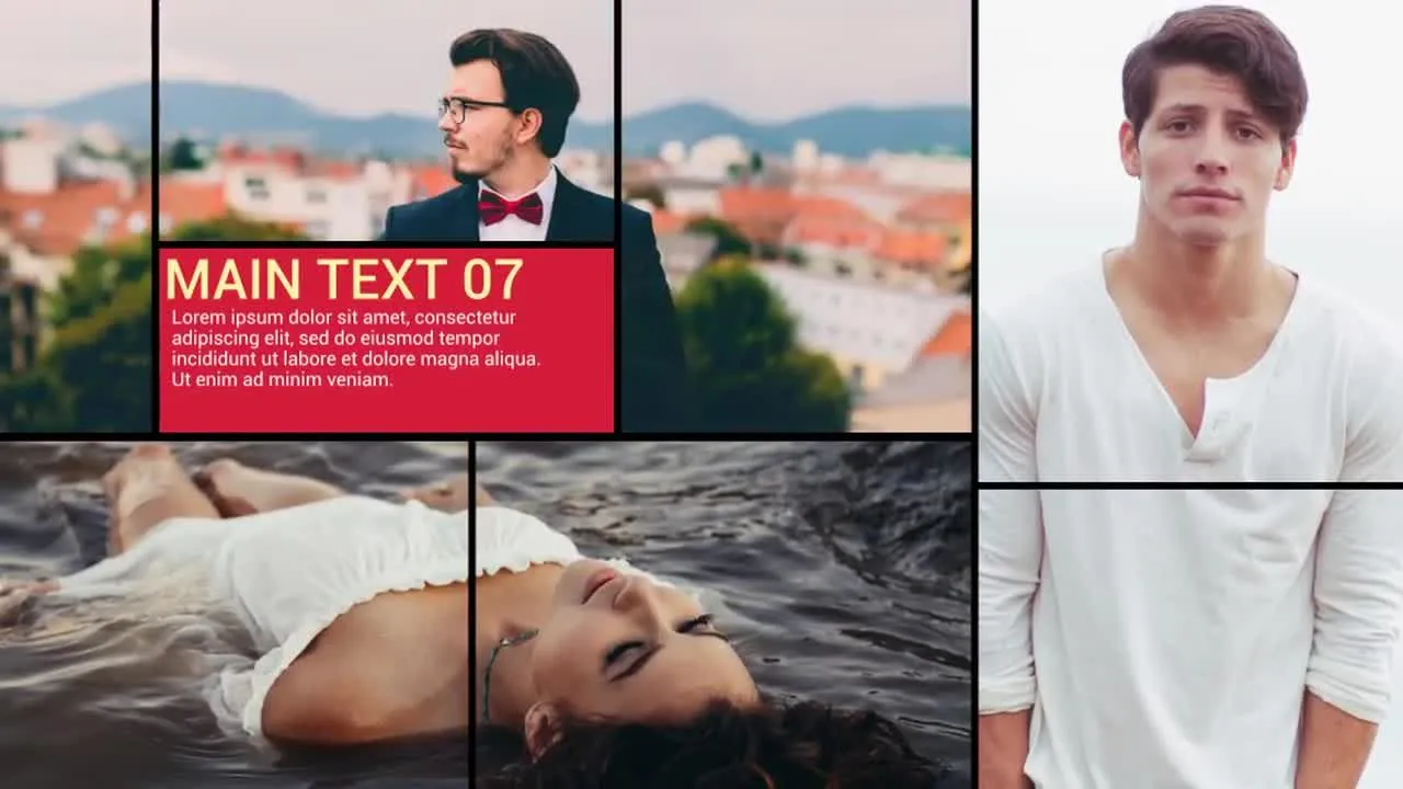 现代流行图文切换展示效果像素设计精选AE模板