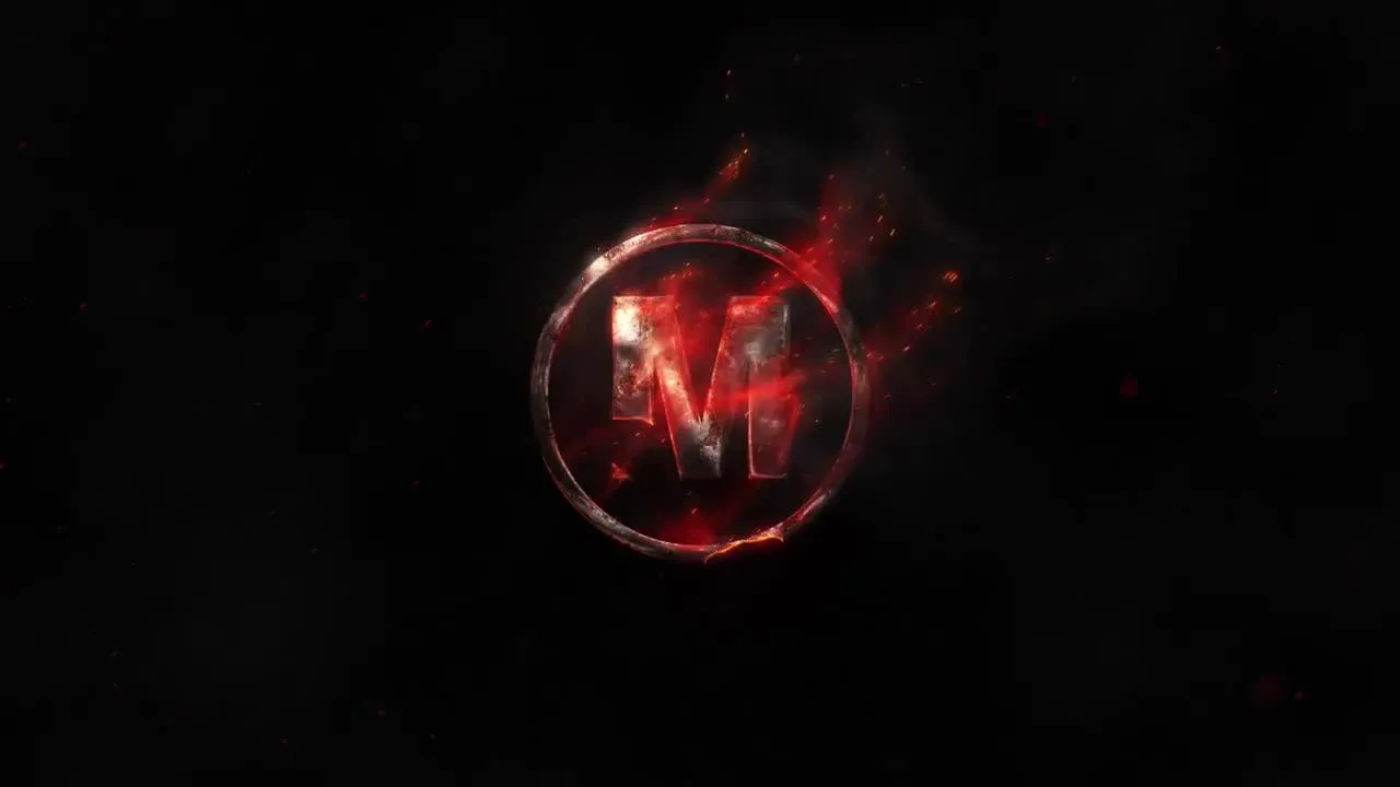 电影火焰元素徽标显示像素设计精选AE模板