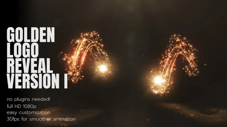 精美大气的金色徽标像素设计精选AE模板