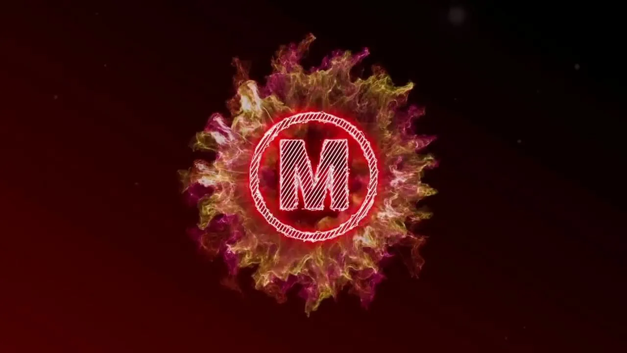 霓虹灯发光中心旋转logo动画像素设计精选AE模板