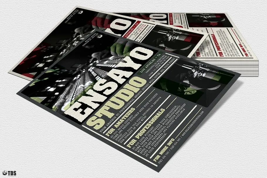 音乐工作室宣传传单PSD模板 Music Studio Flyer PSD插图(3)